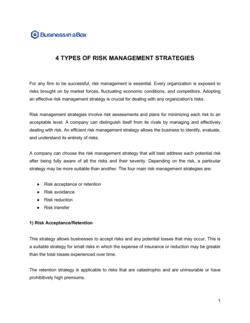 Business-in-a-Box's 4 Types Of Risk Management Strategies Template