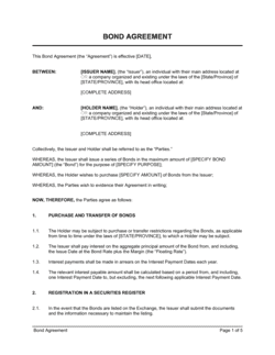 Business-in-a-Box's Bond Agreement Template
