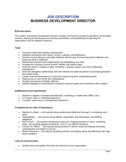 Business-in-a-Box's Business Development Director Job Description Template