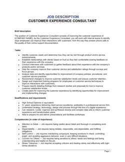 Business-in-a-Box's Customer Experience Consultant Job Description Template