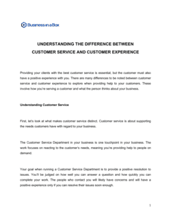 Business-in-a-Box's Customer Service VS Customer Experience Template