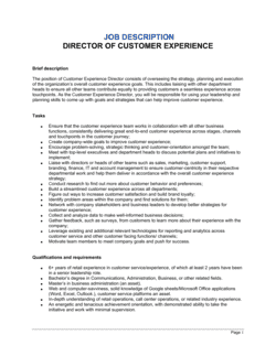Business-in-a-Box's Director Of Customer Experience Job Description Template