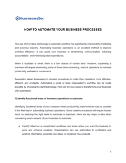 Business-in-a-Box's How To Automate Your Business Processes Template