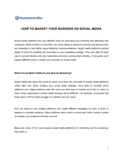 Business-in-a-Box's How To Market Your Business On Social Media Template