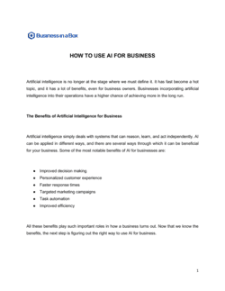 How To Use AI For Business