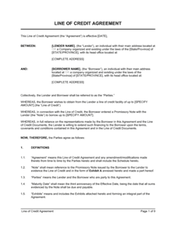 Business-in-a-Box's Line Of Credit Agreement Template