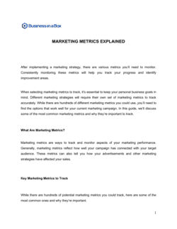 Business-in-a-Box's Marketing Metrics Explained Template