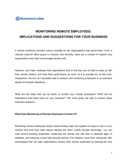 Monitoring Remote Employees Implications and Suggestions For Your Business