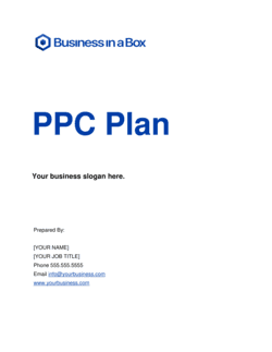 Business-in-a-Box's PPC Plan Template