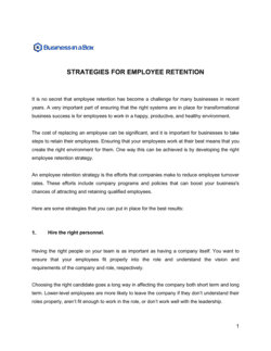 Business-in-a-Box's Strategies For Employee Retention Template