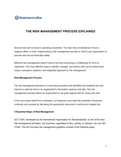 Business-in-a-Box's The Risk Management Process Explained Template