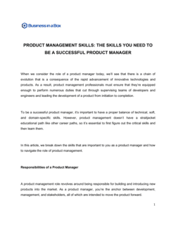 The Skills You Need To Be A Succesful Product Manager