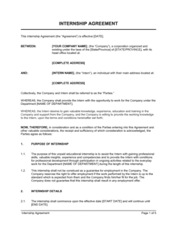 Business-in-a-Box's Internship Agreement Template