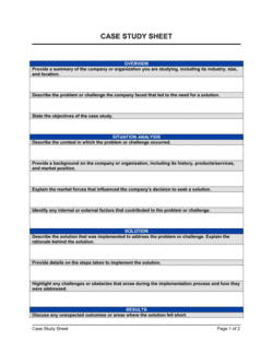 Business-in-a-Box's Case Study Sheet Template