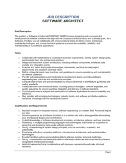 Software Architect Job Description Template | Business-in-a-Box™