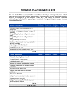 Worksheet_Business Analysis