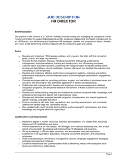 HR Director Job Description