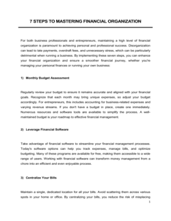 7 Steps To Mastering Financial Organization