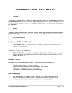 Anti-Bribery and Anti Corruption Policy