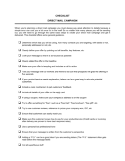 Business-in-a-Box's Checklist Direct Mail Campaign Template