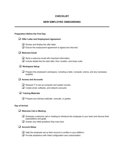 Employee Onboarding Checklist