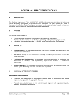 Continual Improvement Policy