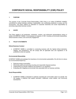 Corporate Social Responsibility Policy