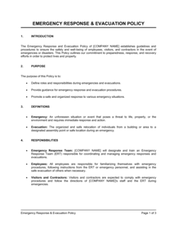 Emergency Response and Evacuation Policy