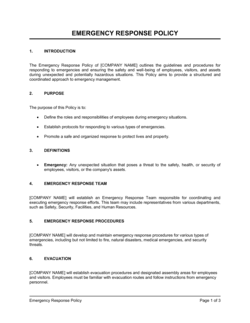 Emergency Response Policy