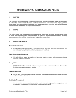 Environmental Sustainability Policy
