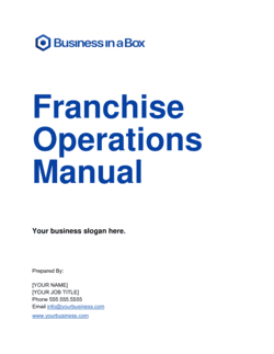 Franchise Operations Manual