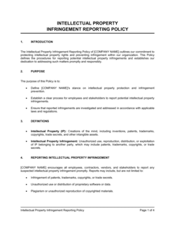 Intellectual Property Infringement Reporting Policy