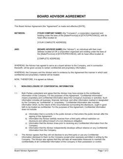 Board Advisor Agreement