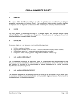 Car Allowance Policy