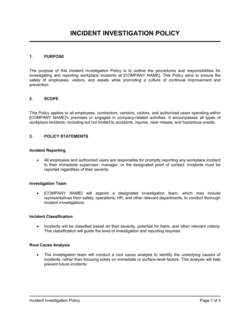 Incident Investigation Policy