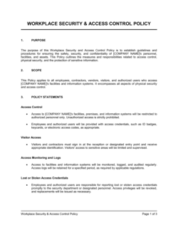Workplace Security and Access Control Policy