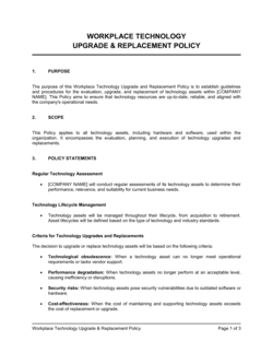 Workplace Technology Upgrade and Replacement Policy
