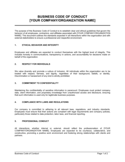 Business Code Of Conduct