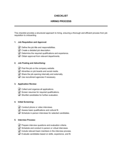 Checklist Hiring Process
