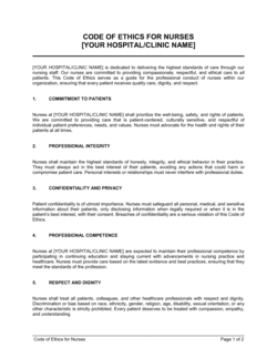 Code Of Ethics For Nurses