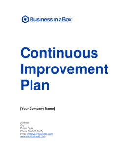 Continuous Improvement Plan