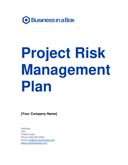 Project Risk Management Plan