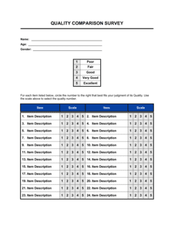 Business-in-a-Box's Quality Comparison Survey Template