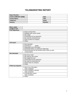 Business-in-a-Box's Telemarketing Report Template