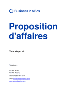 Business-in-a-Box's Proposition d'affaires