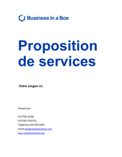 Business-in-a-Box's Proposition de services