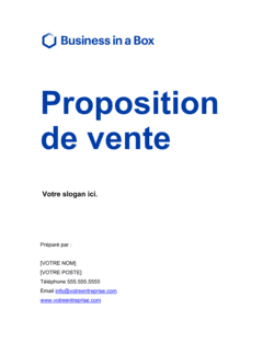 Business-in-a-Box's Proposition de vente