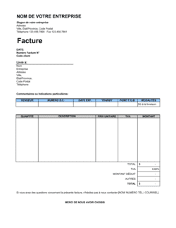 Facture  Modèles & Exemples PDF  Biztree.com