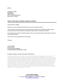 Business-in-a-Box's Collection Letter to Resubmit the Statement Template
