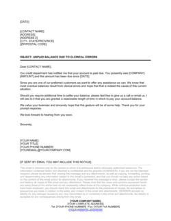 Business-in-a-Box's Collection Letter Clerical Errors Template